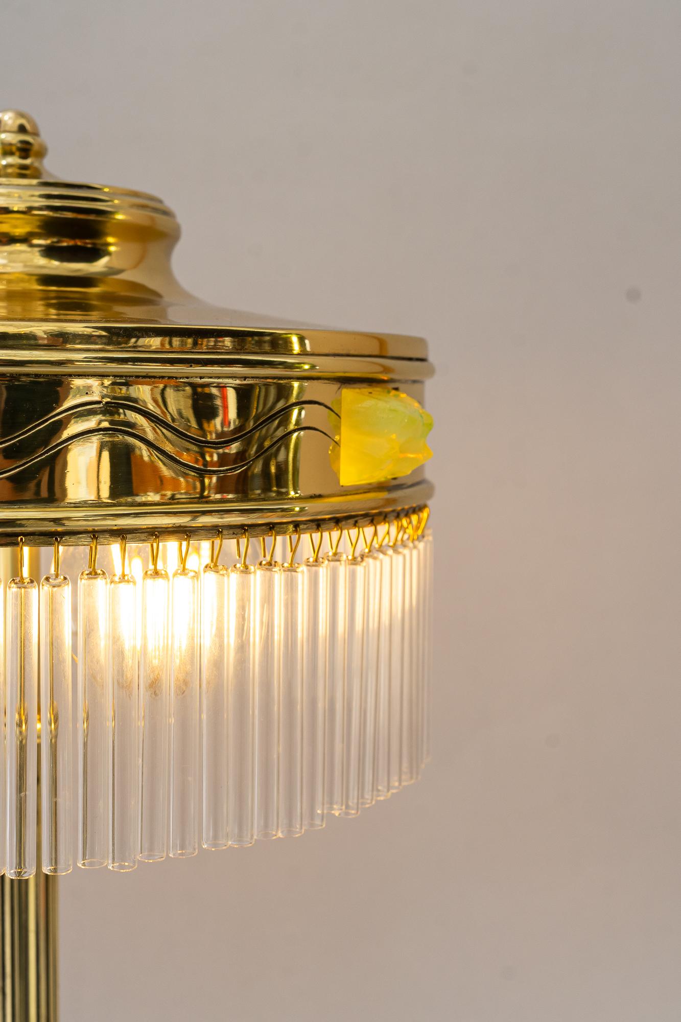 Art Deco Tischlampe mit original Opalglas Steinen Wien um 1920 im Angebot 10