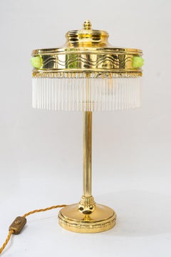 Art Deco Table lamp with orig. opaline glass stones vienna around 1920s