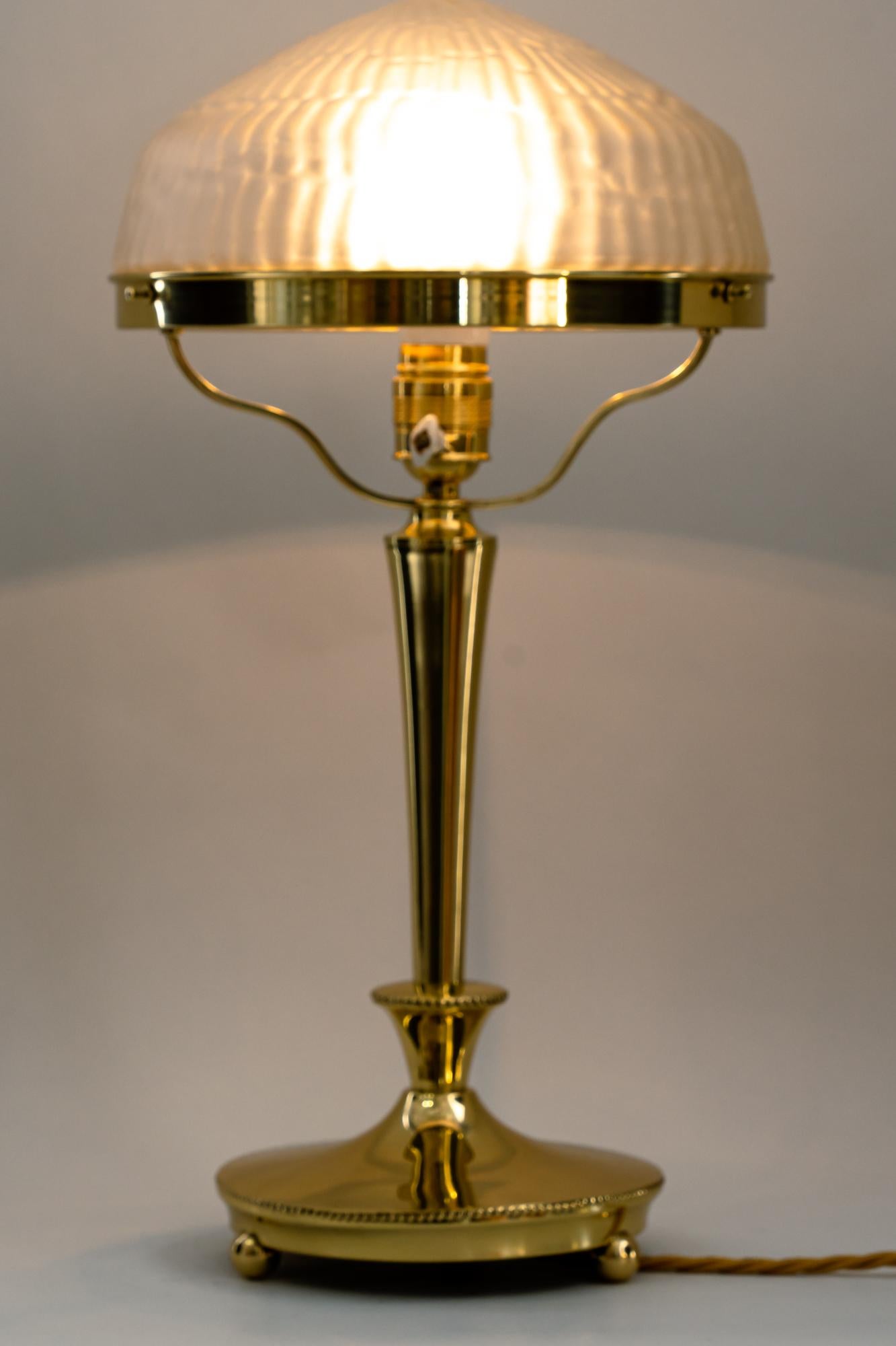 Art Deco Table Lamp with Original Glass Shade Around 1920s For Sale 1