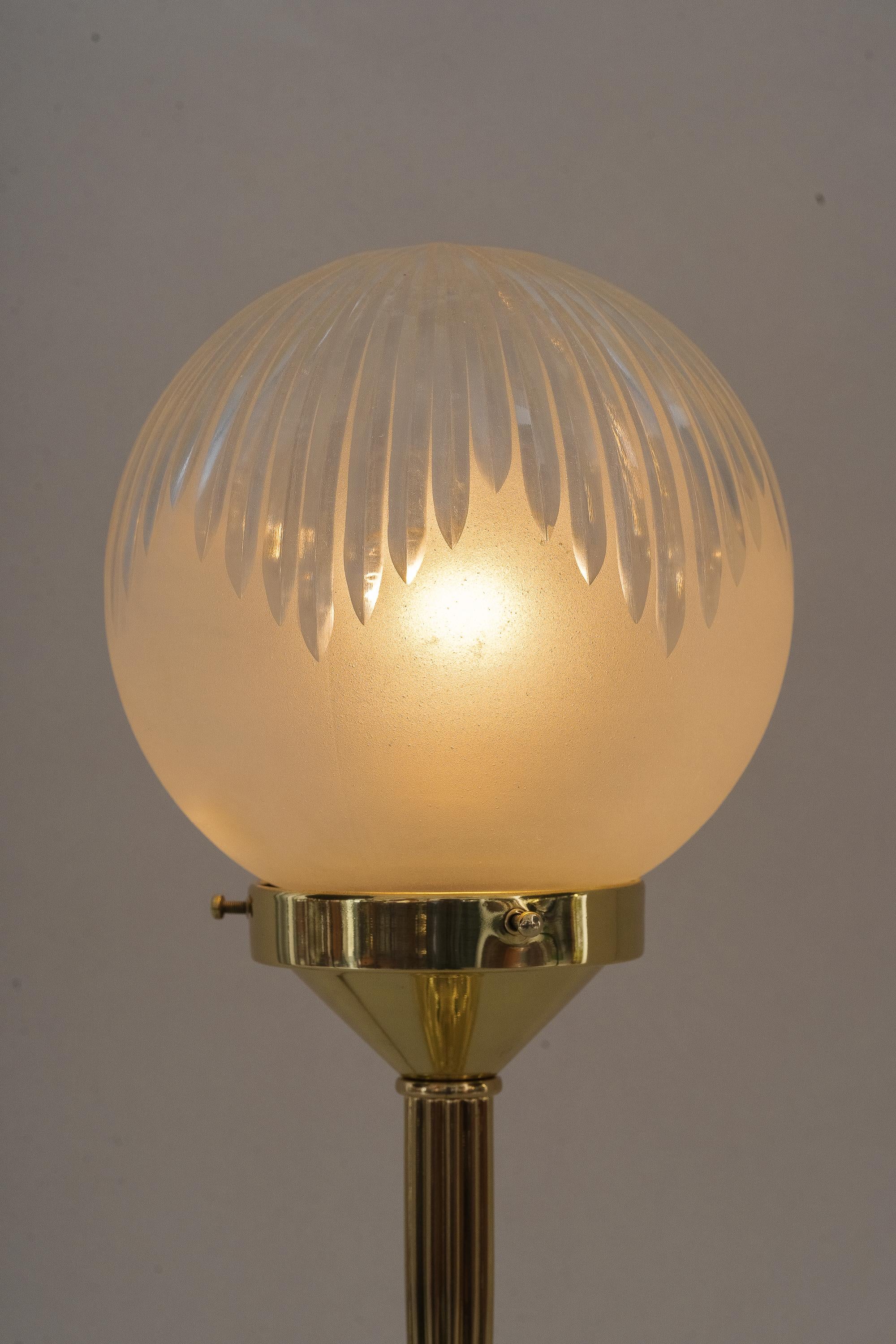 Art Deco Table Lamp with Original Glass Shade Around 1920s 7