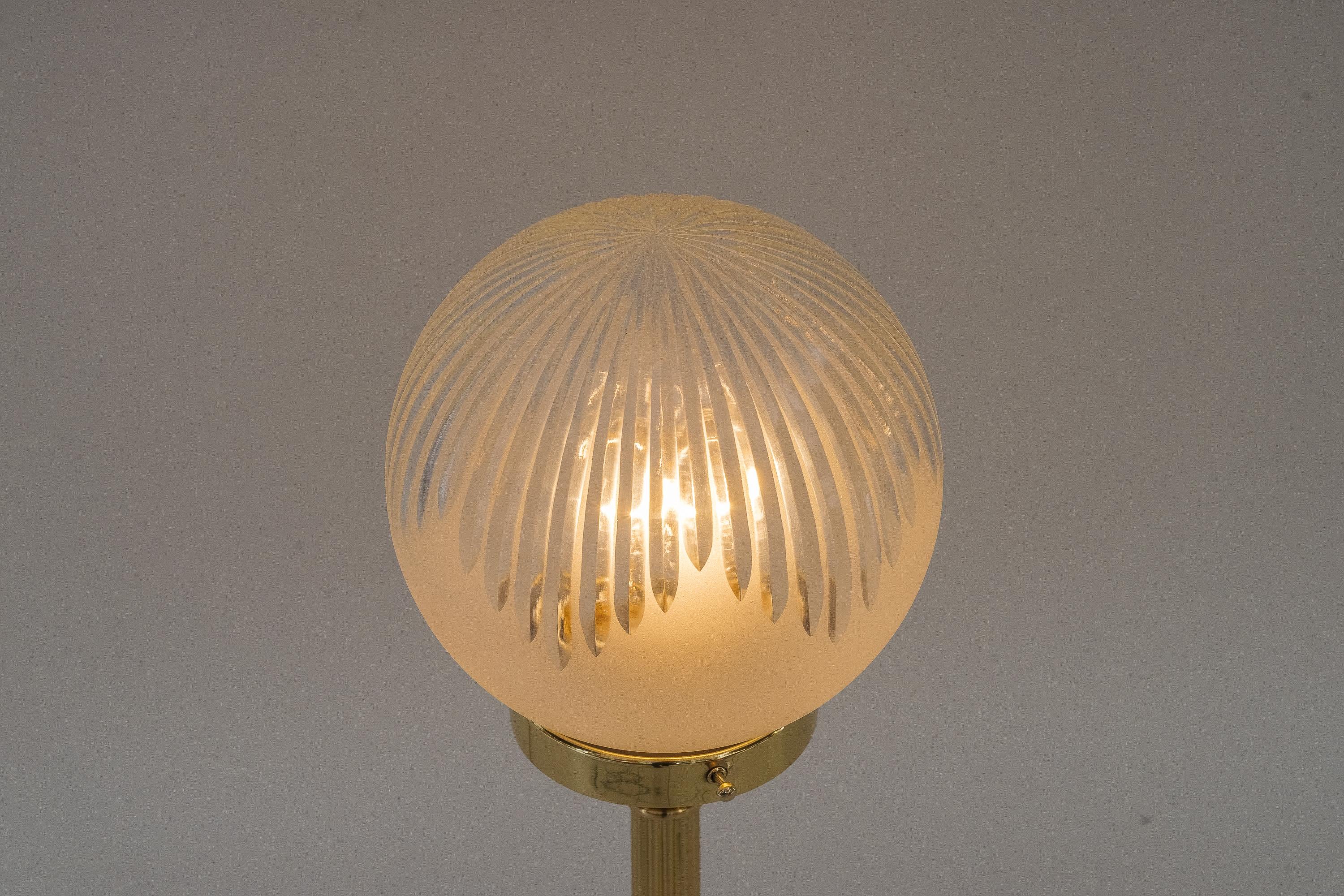 Art Deco Table Lamp with Original Glass Shade Around 1920s 8
