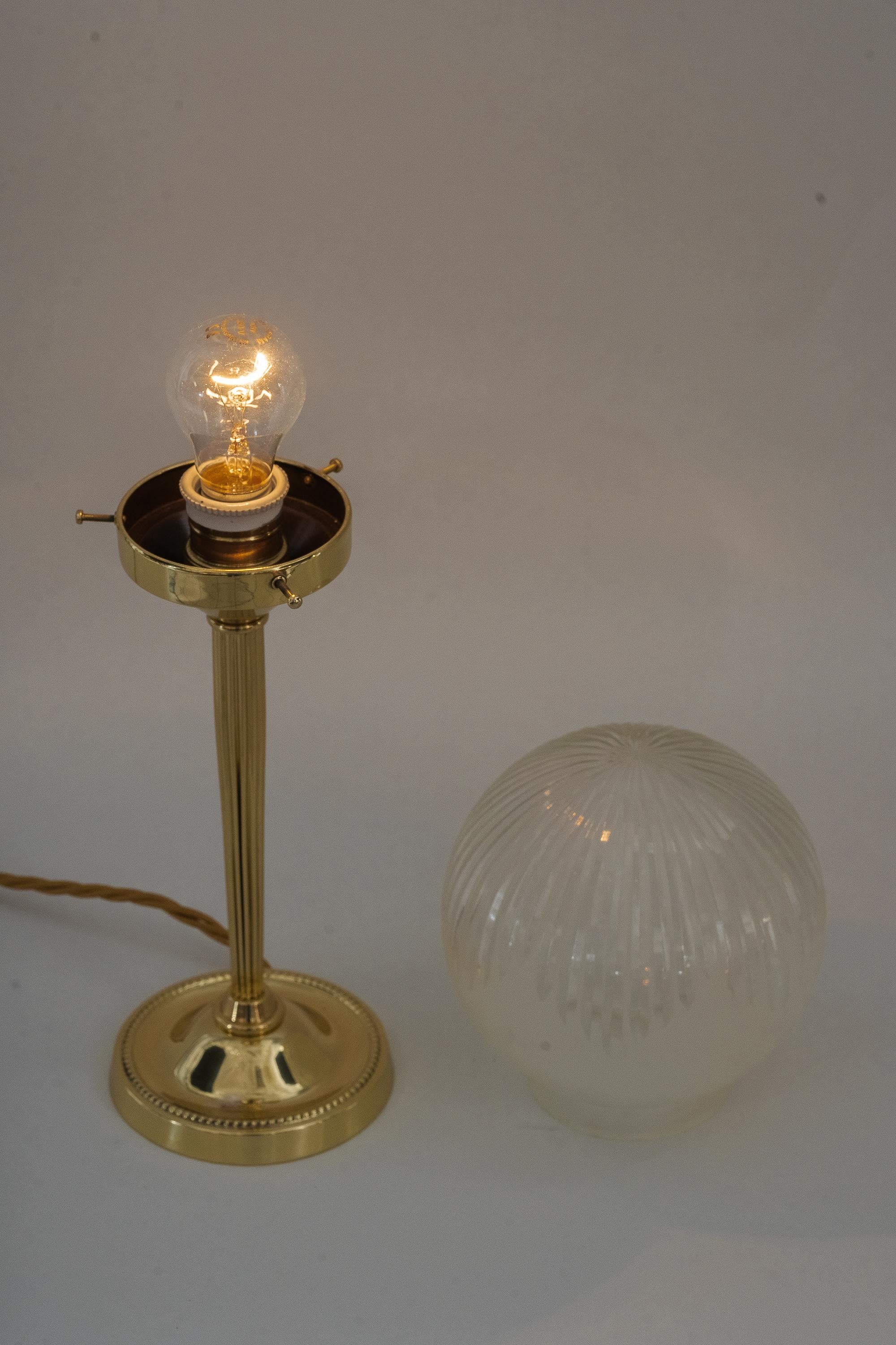 Art Deco Table Lamp with Original Glass Shade Around 1920s 9