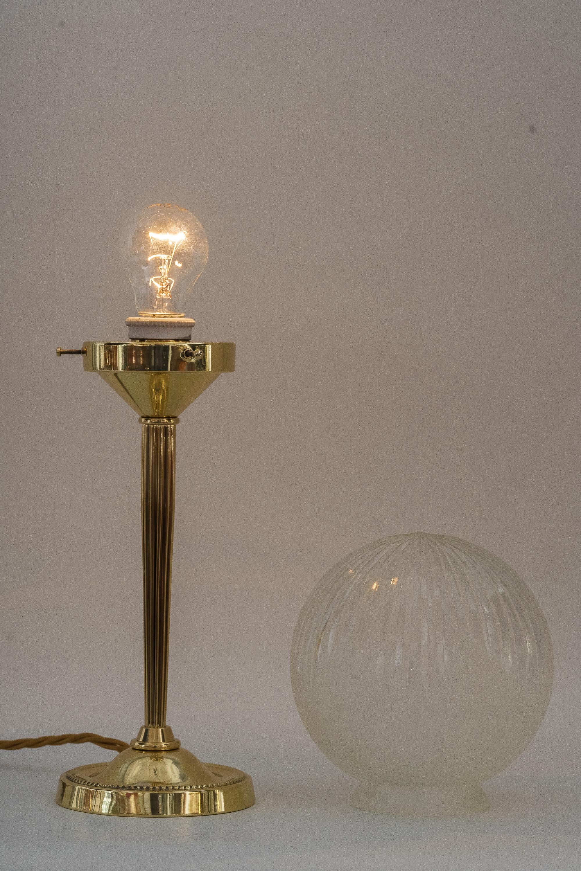 Art Deco Table Lamp with Original Glass Shade Around 1920s 10