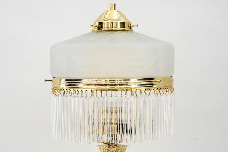 Austrian Art Deco Table Lamp with Original Glass Shade Around 1920s For Sale