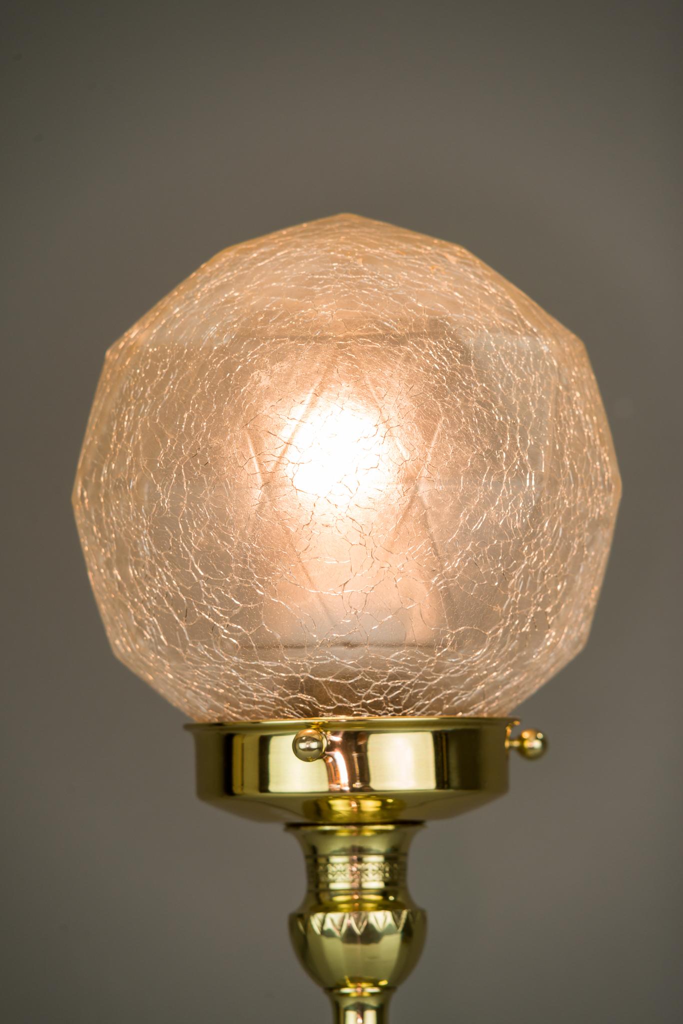 Early 20th Century Art Deco Table Lamp with Original Glass Shade, circa 1920s