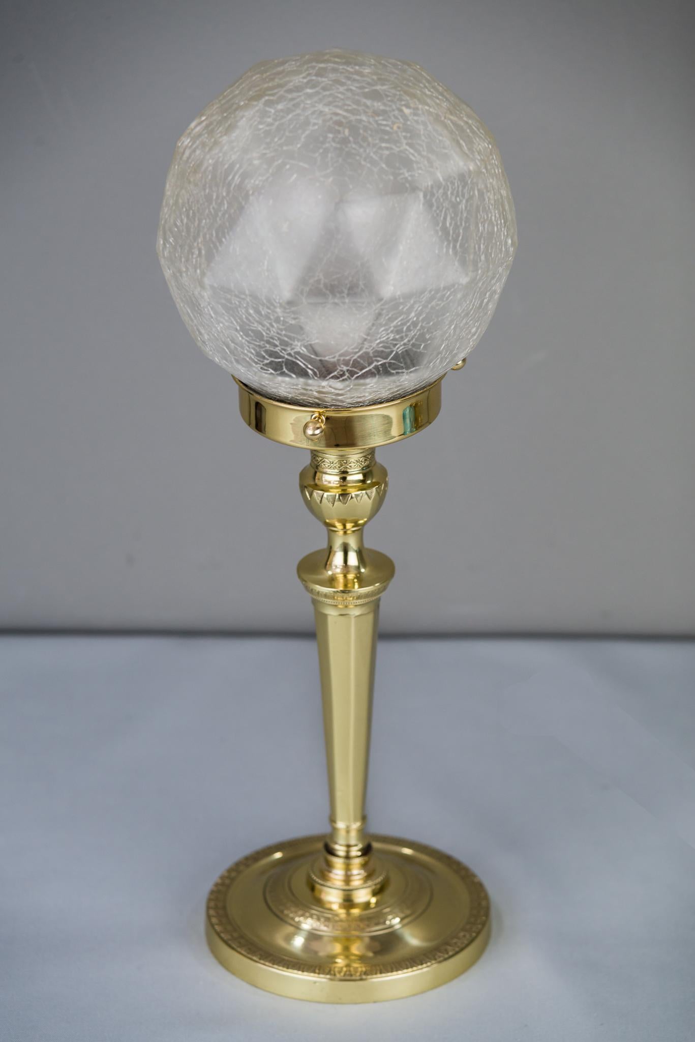 Art Deco Table Lamp with Original Glass Shade, circa 1920s 1