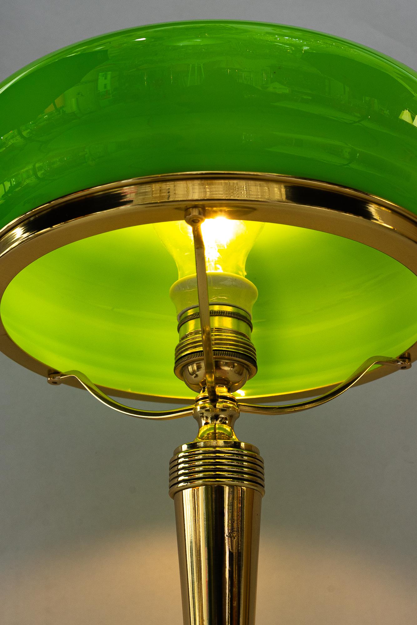 Art Deco Table lamp with original glass shade vienna around 1920s For Sale 3
