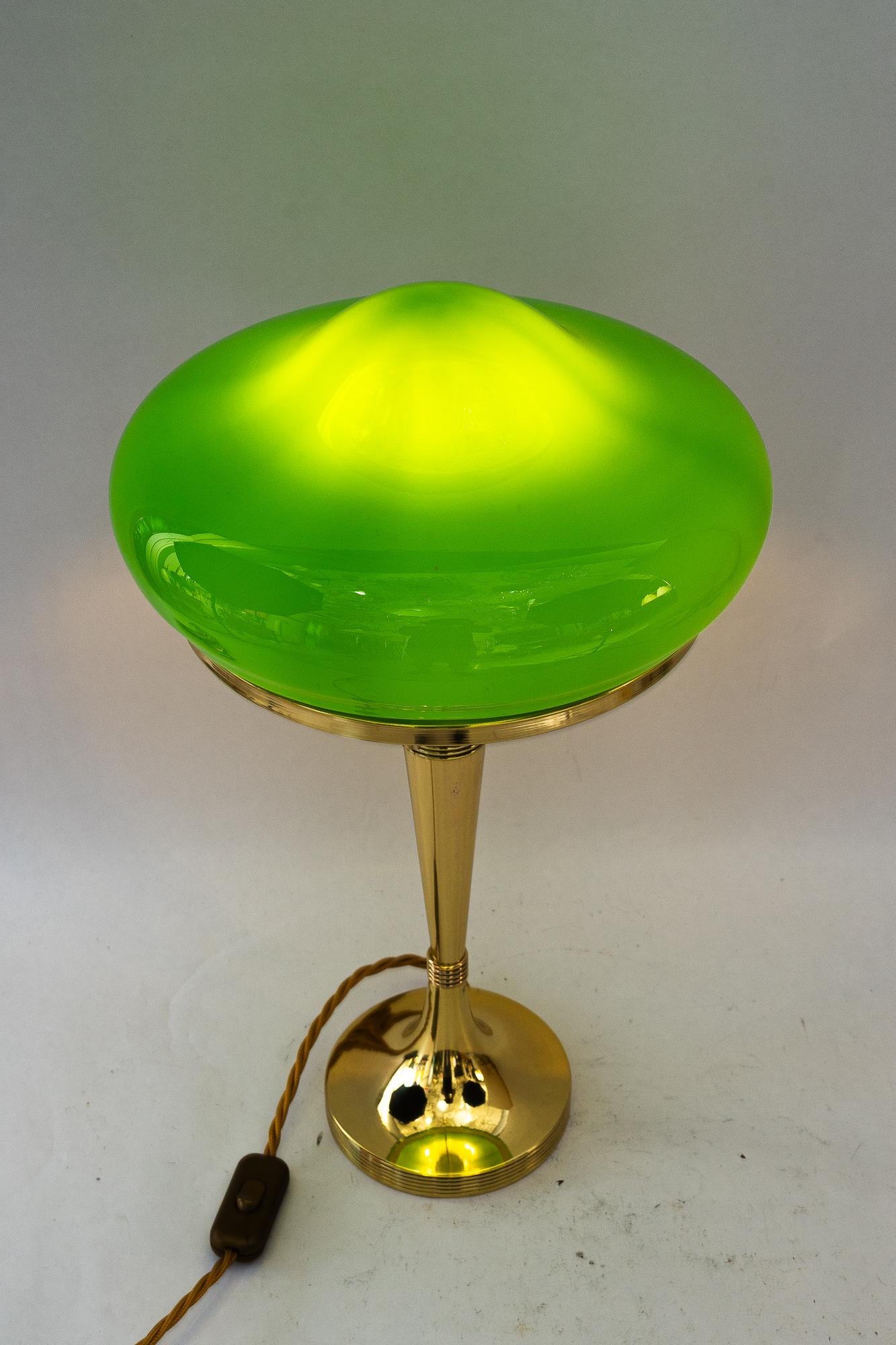 Art Deco Table lamp with original glass shade vienna around 1920s For Sale 4