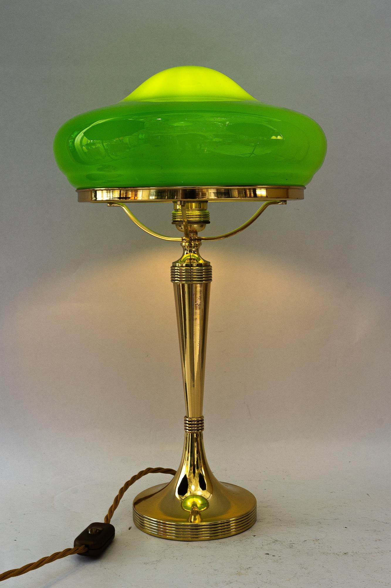 Art Deco Table lamp with original glass shade vienna around 1920s For Sale 5