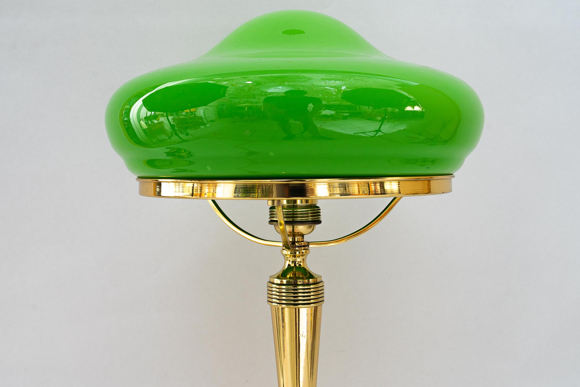 Austrian Art Deco Table lamp with original glass shade vienna around 1920s For Sale