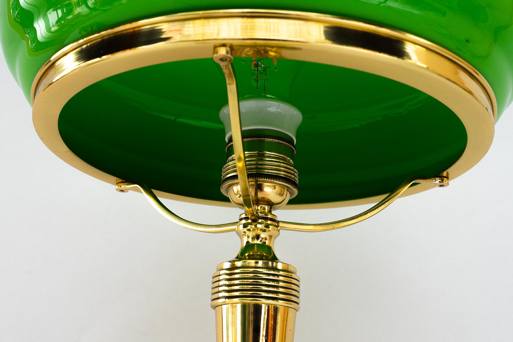 Early 20th Century Art Deco Table lamp with original glass shade vienna around 1920s For Sale