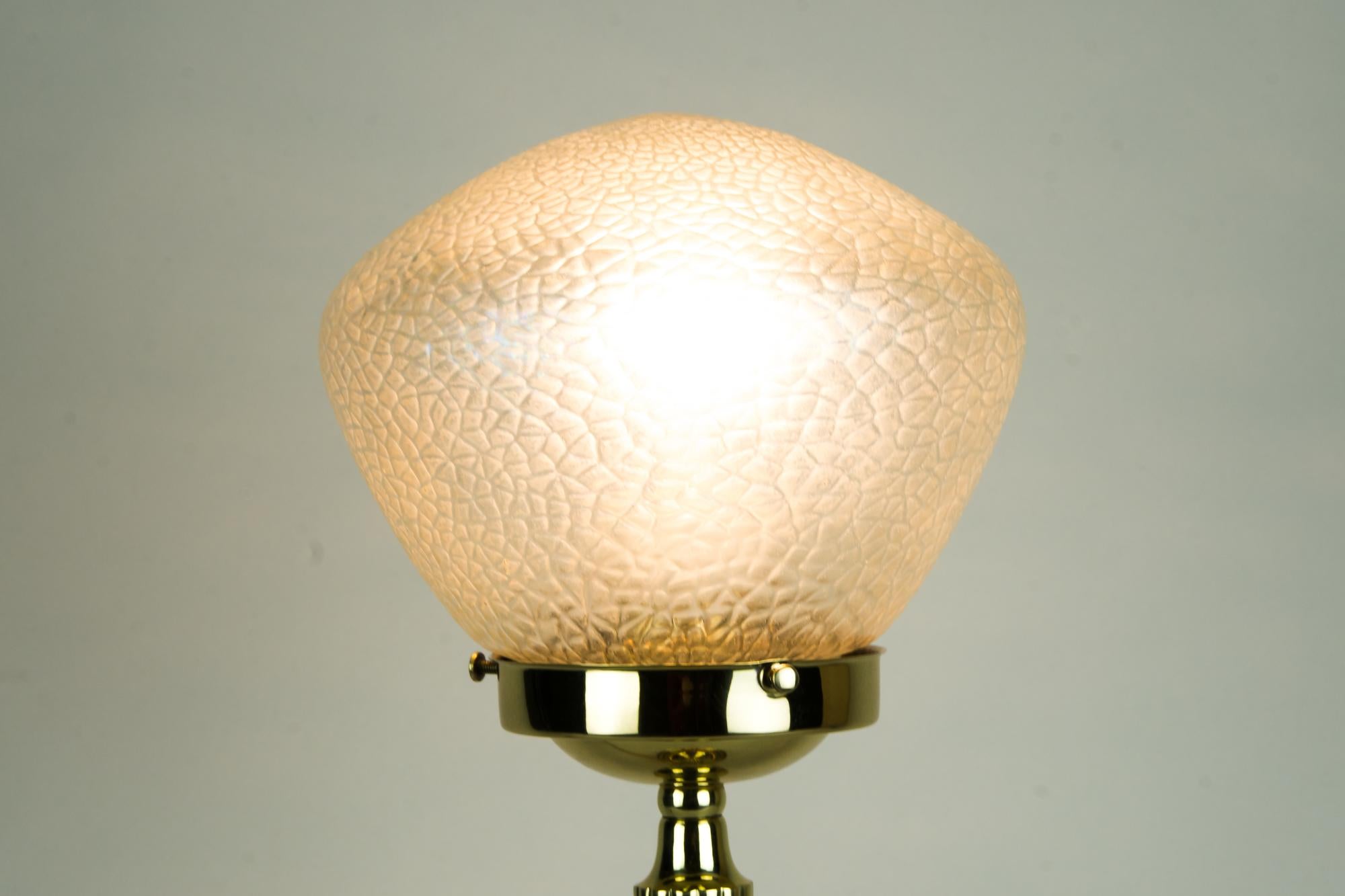 Art Deco Table Lamp with Original Glass Shade, Vienna, circa 1920s 1