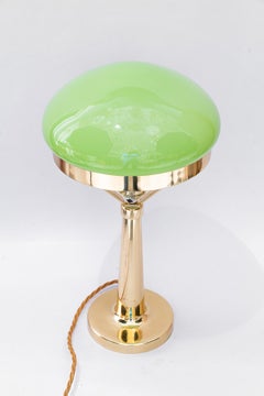 Art Deco Table lamp with original green opal glass vienna around 1920s