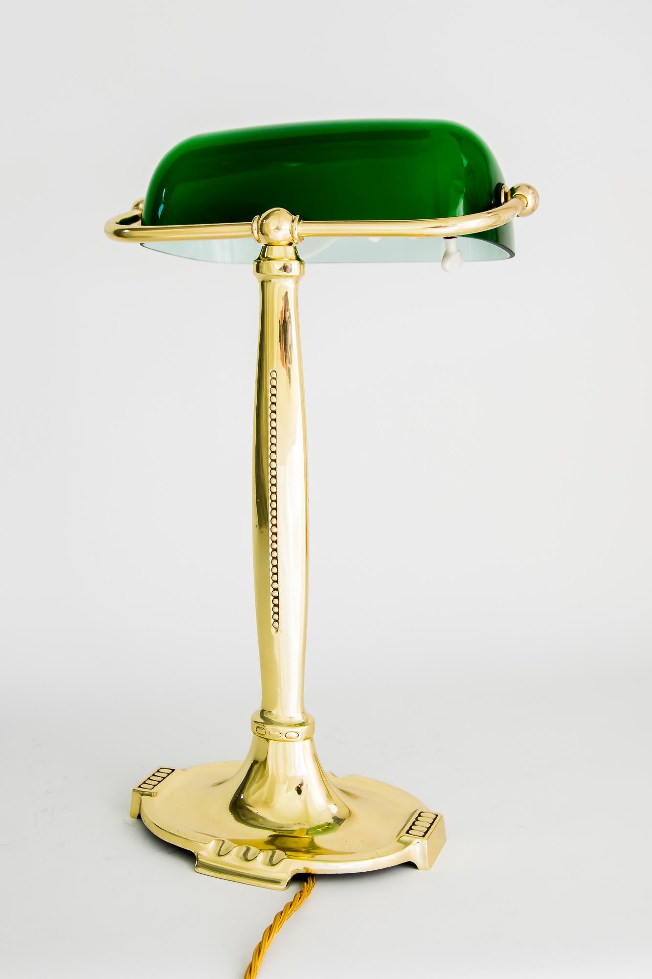 Art Deco Table Lamp with Original Green Shade, Vienna, Around 1920s 7