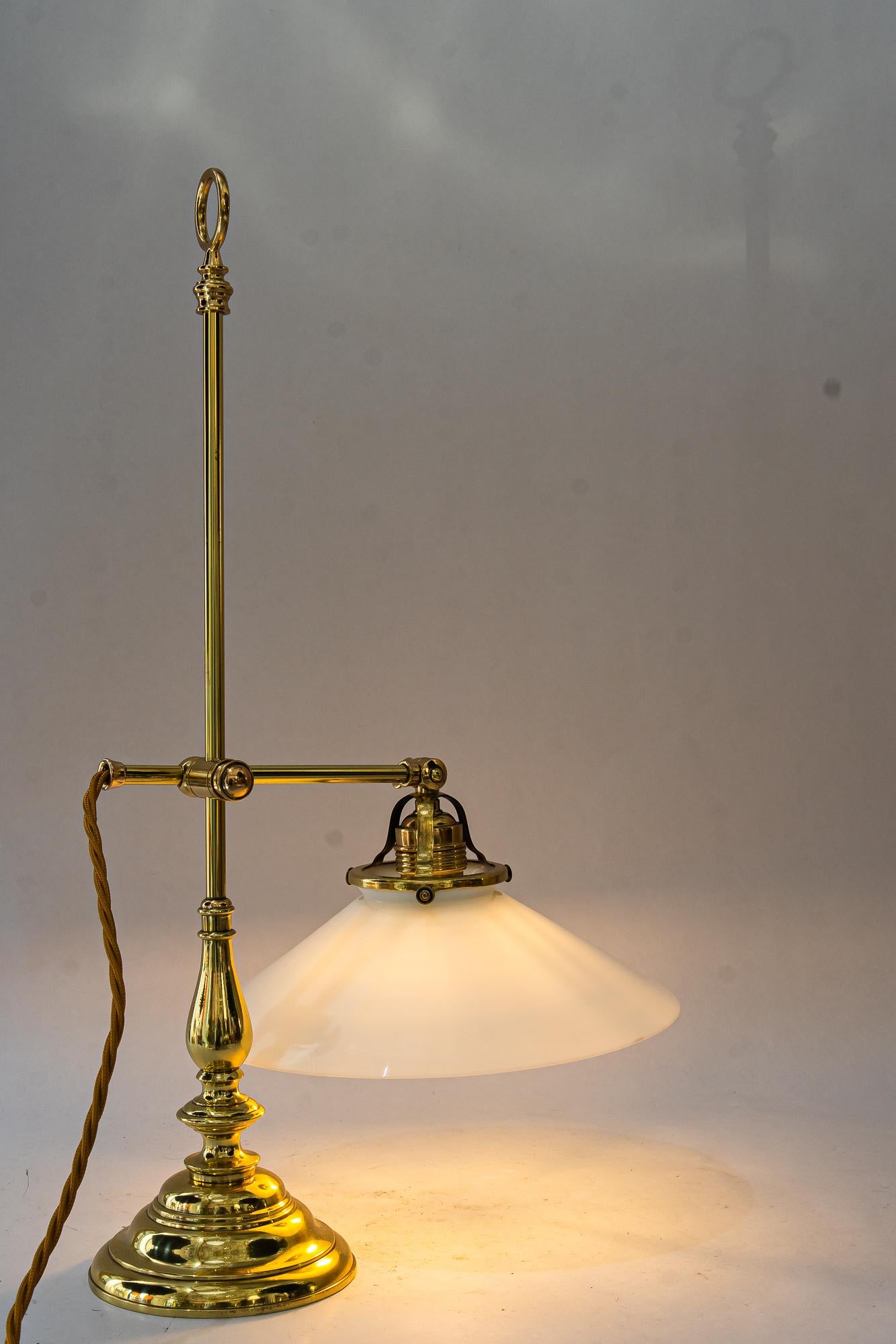 Art Deco Table lamp with original opal glass shade vienna around 1920s For Sale 3