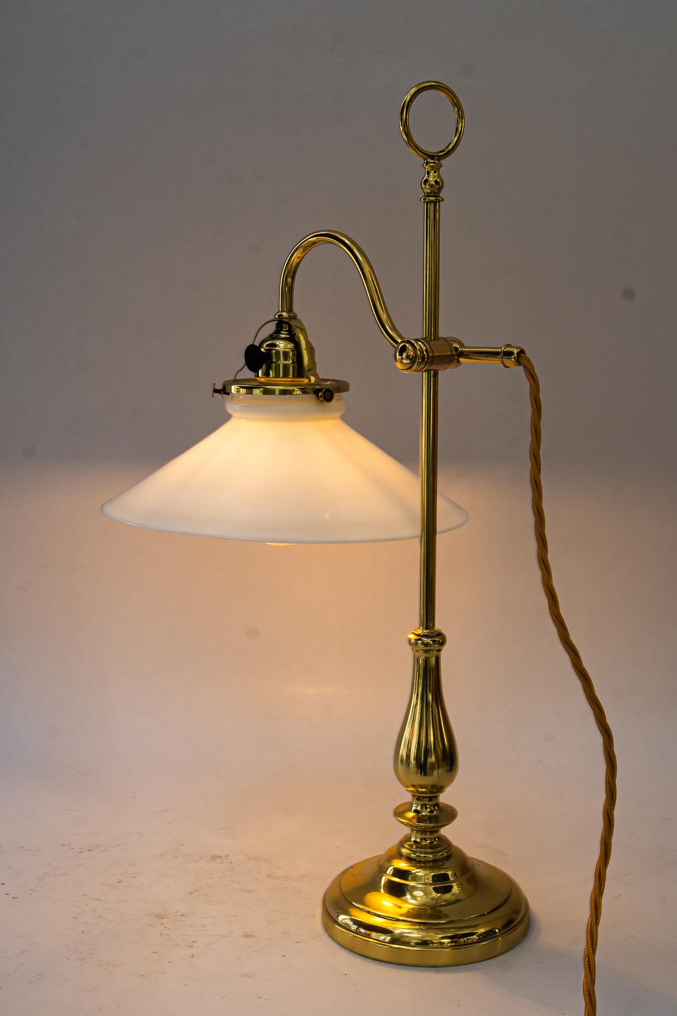 Art Deco Table lamp with original opal glass shade vienna around 1920s For Sale 4