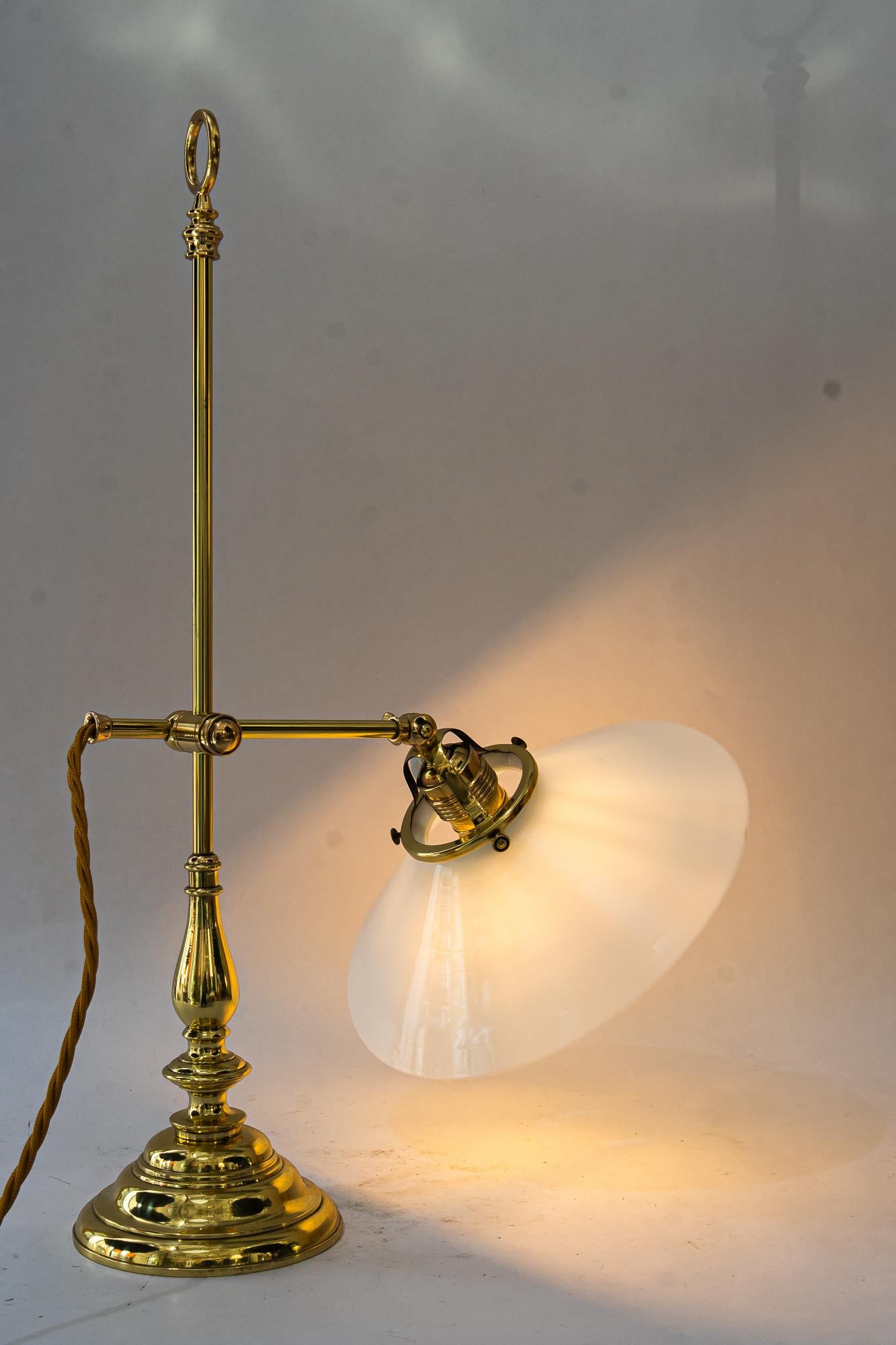 Art Deco Table lamp with original opal glass shade vienna around 1920s For Sale 4