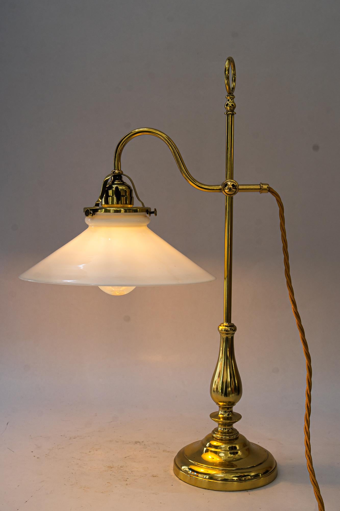 Art Deco Table lamp with original opal glass shade vienna around 1920s For Sale 5