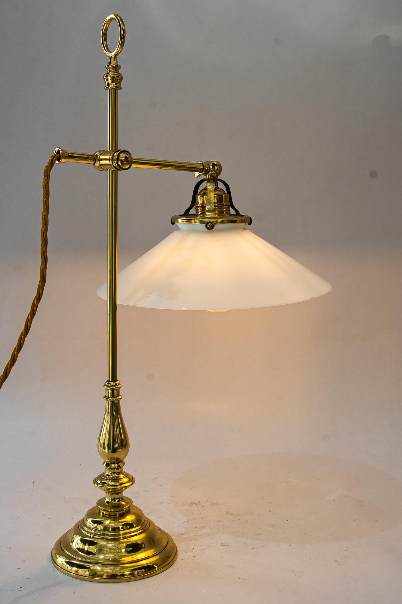 Art Deco Table lamp with original opal glass shade vienna around 1920s For Sale 5