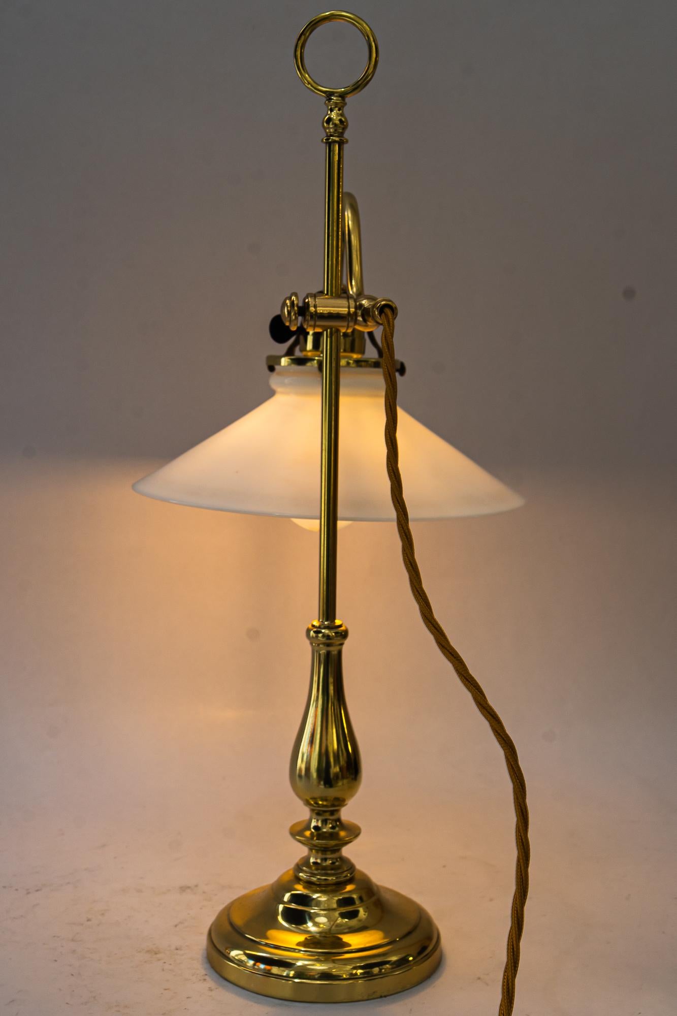 Art Deco Table lamp with original opal glass shade vienna around 1920s For Sale 6