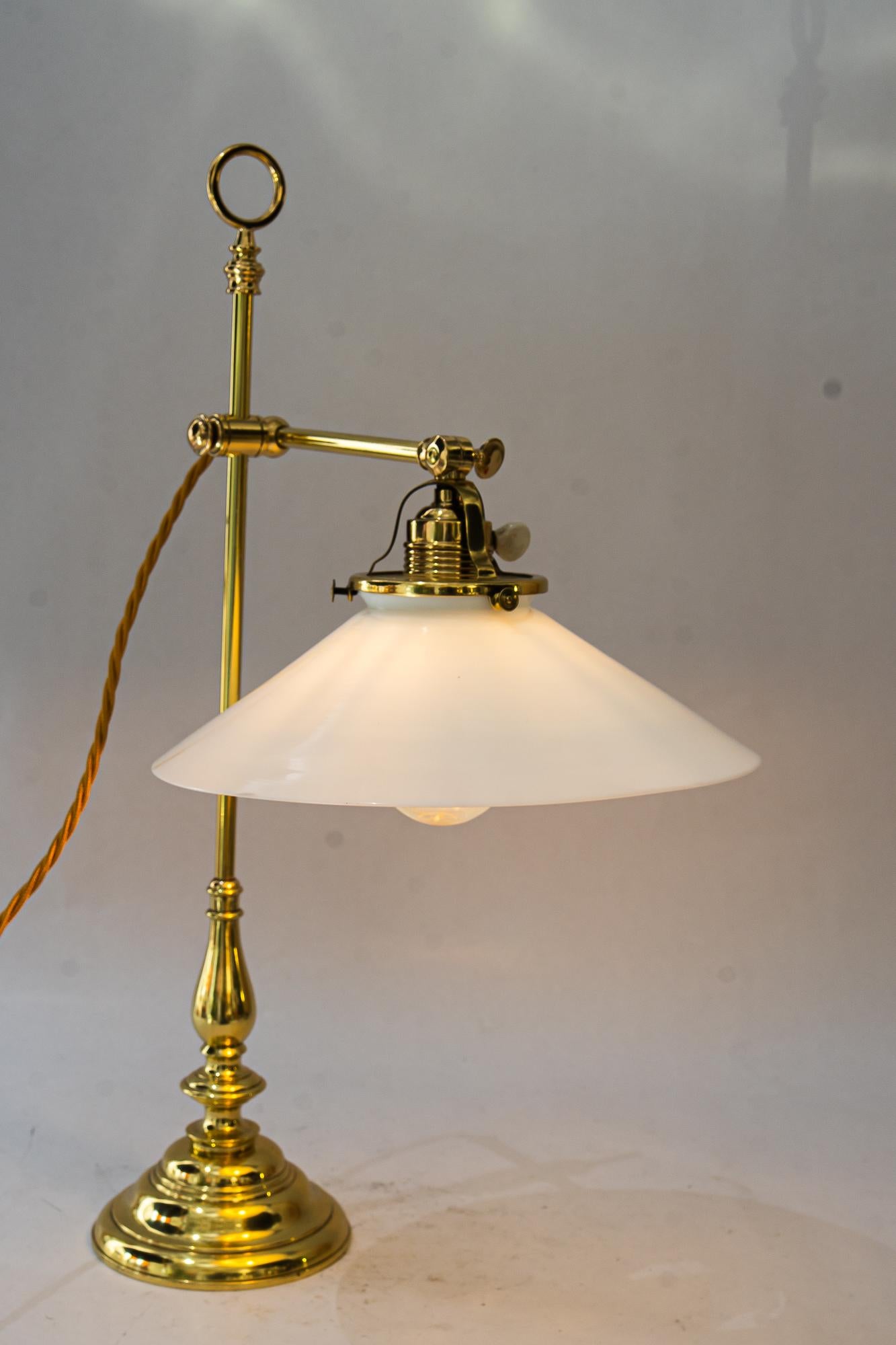Art Deco Table lamp with original opal glass shade vienna around 1920s For Sale 6