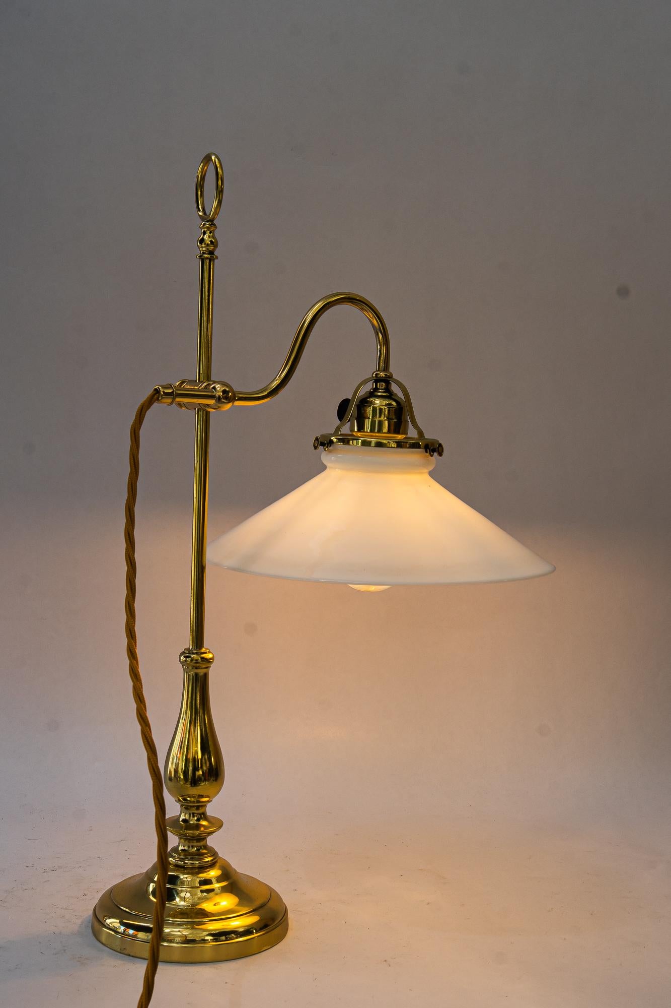 Art Deco Table lamp with original opal glass shade vienna around 1920s For Sale 7