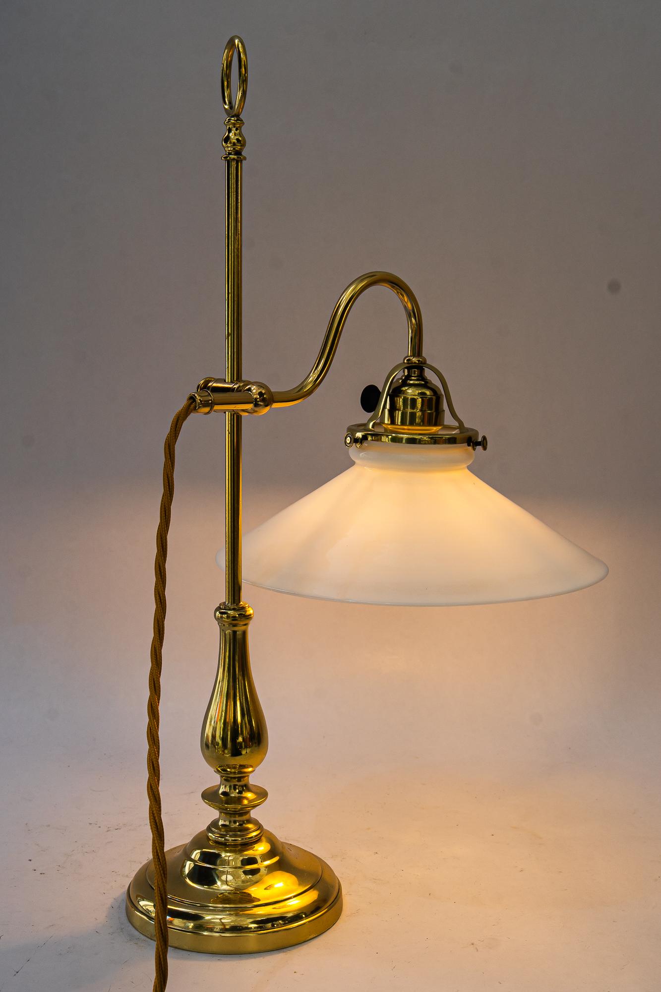 Art Deco Table lamp with original opal glass shade vienna around 1920s For Sale 8