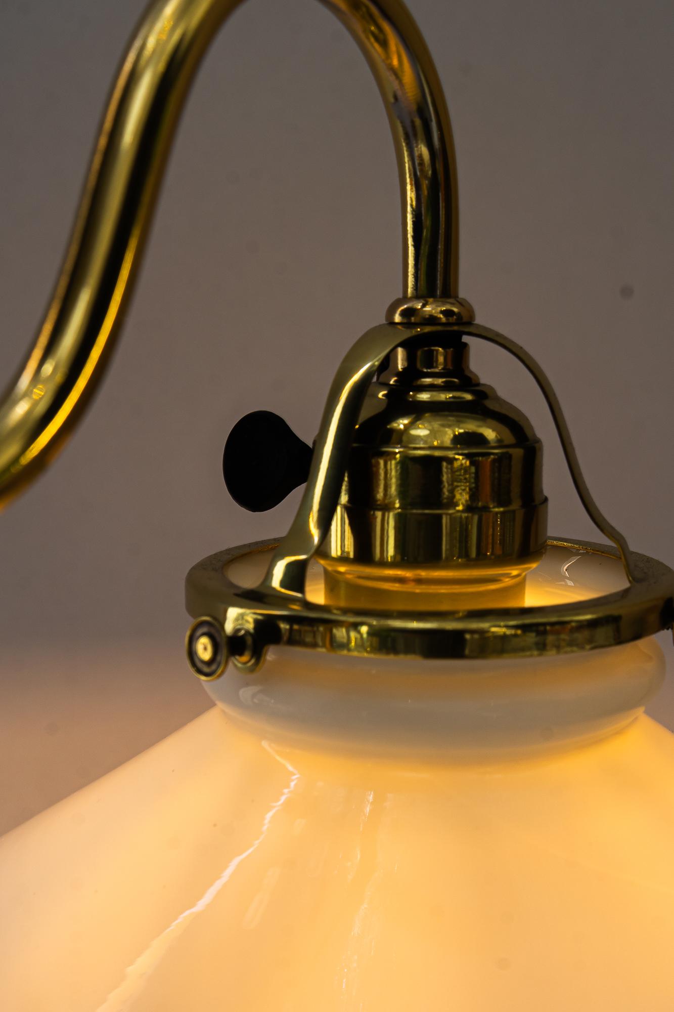 Art Deco Table lamp with original opal glass shade vienna around 1920s For Sale 9