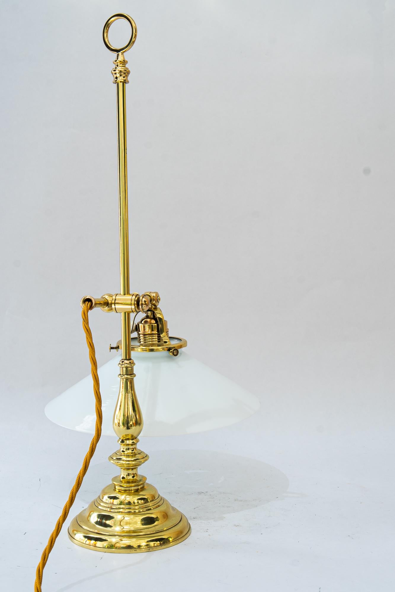 Art Deco Table lamp with original opal glass shade vienna around 1920s For Sale 1