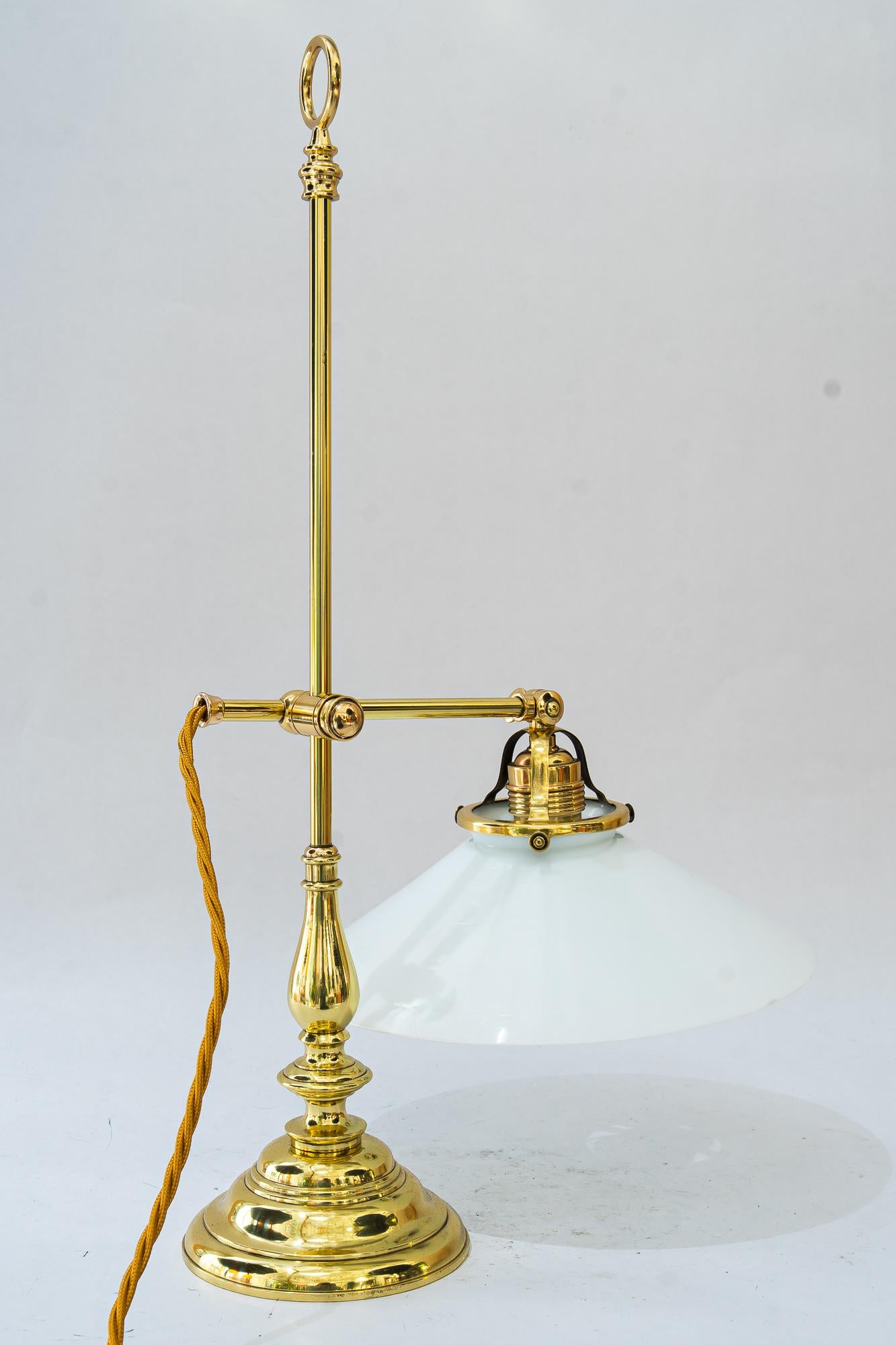 Art Deco Table lamp with original opal glass shade vienna around 1920s For Sale 2