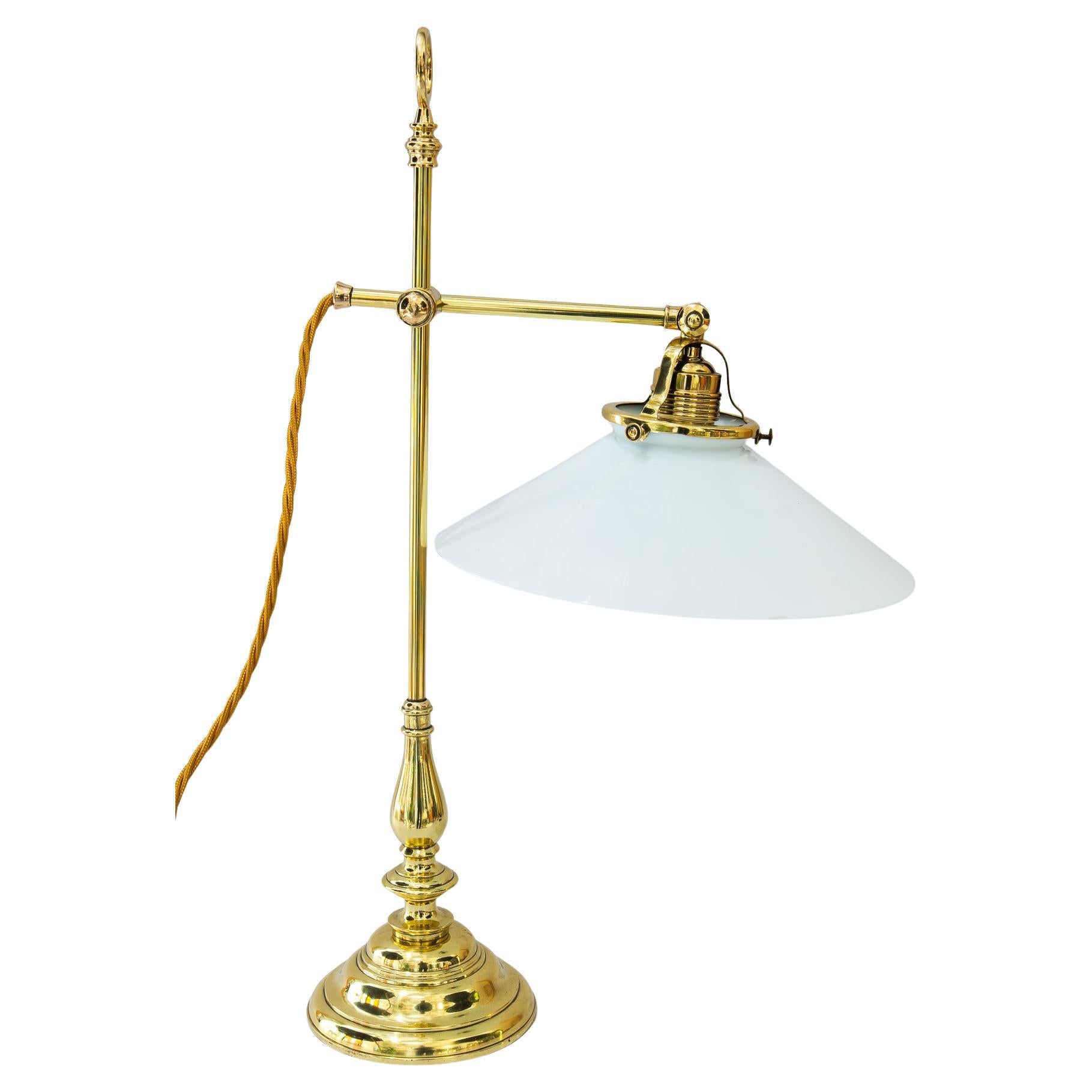 Art Deco Table lamp with original opal glass shade vienna around 1920s