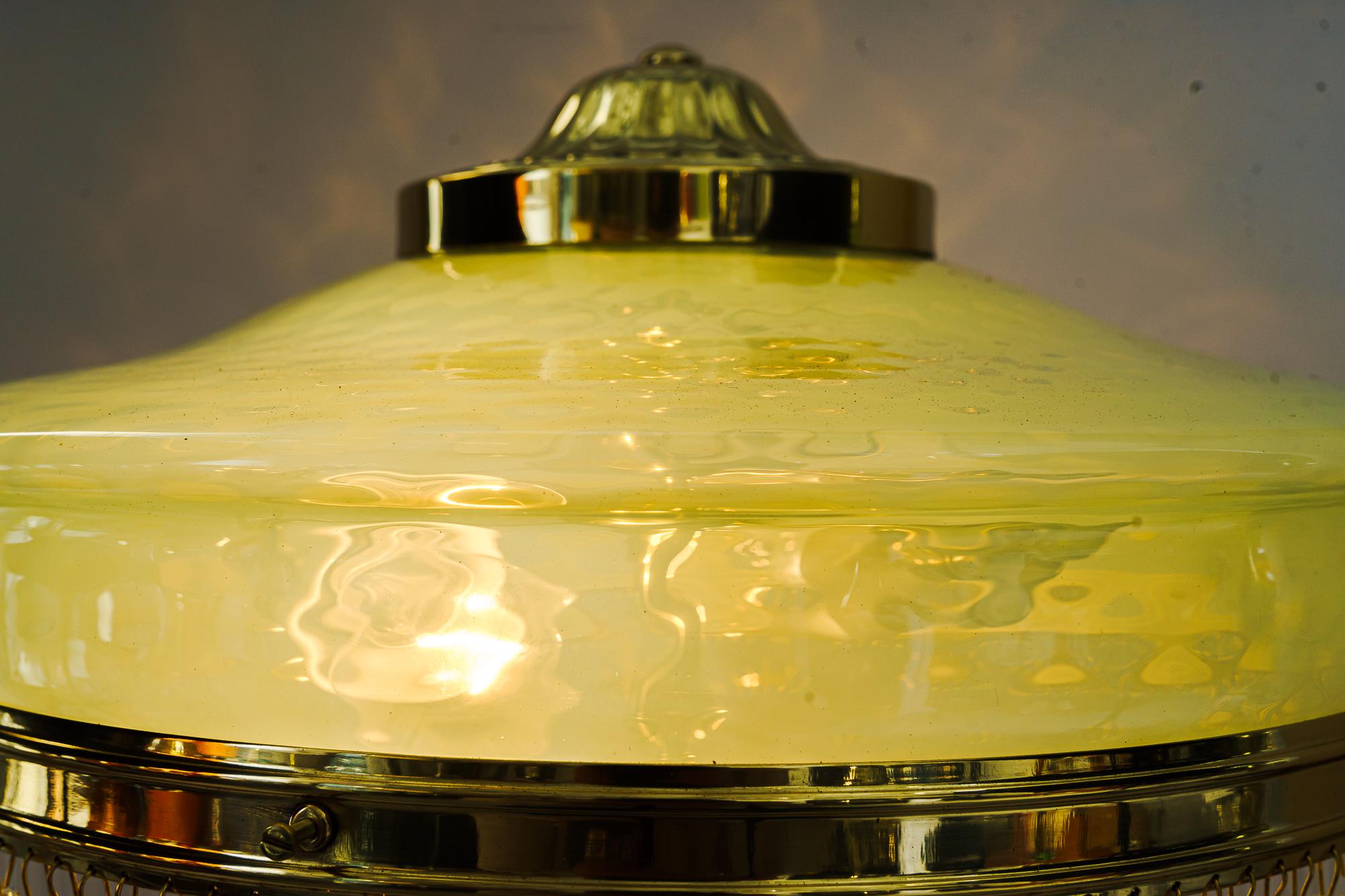 Art Deco Table Lamp with Originla Opaline Glass Shade Vienna Around, 1920s For Sale 8