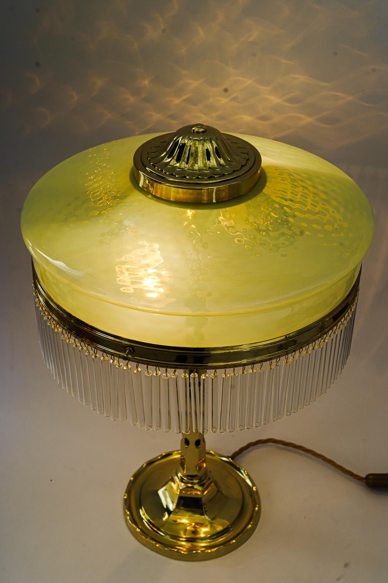 Art Deco Table Lamp with Originla Opaline Glass Shade Vienna Around, 1920s For Sale 10