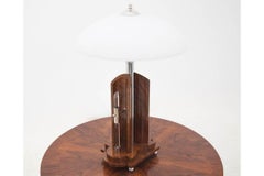 Art Deco Table Lamp with White Shade