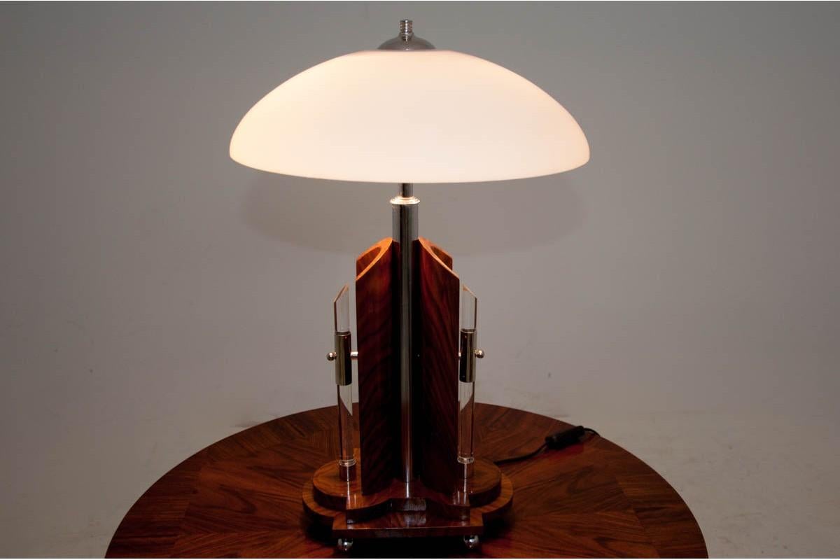 Spanish Art Deco Table Lamp with White Shade