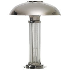 Art Deco Table Lamp with nickel finish