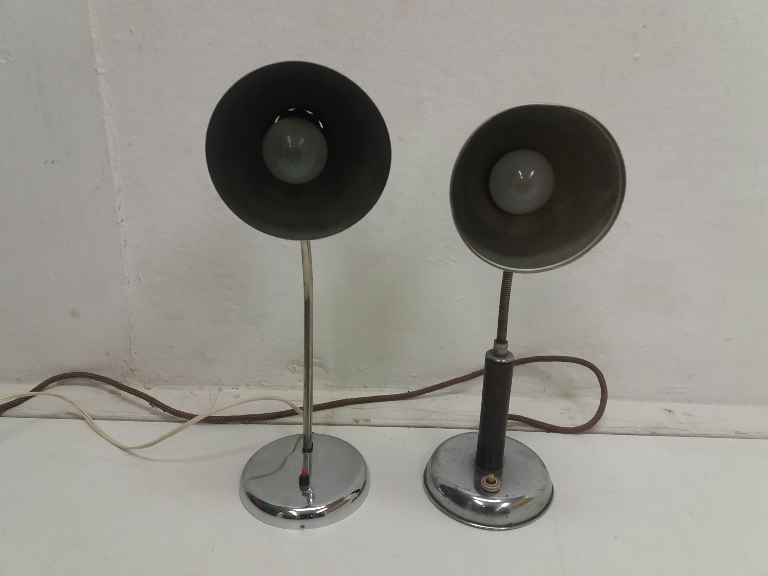 Metal Art Deco Table Lamps, 1930s For Sale