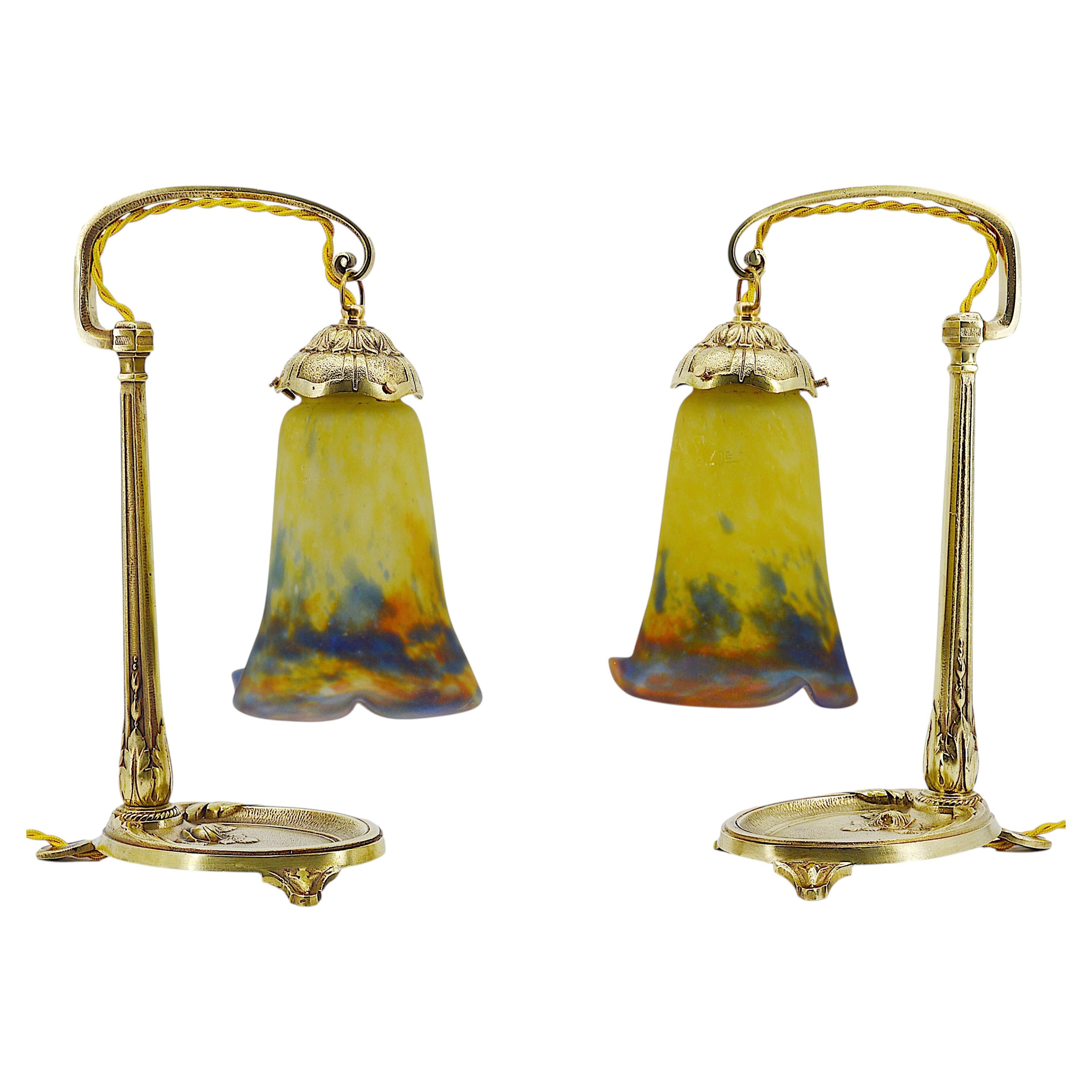 Art Deco Table Lamps by Muller Frères, Charles Ranc, France, 1920