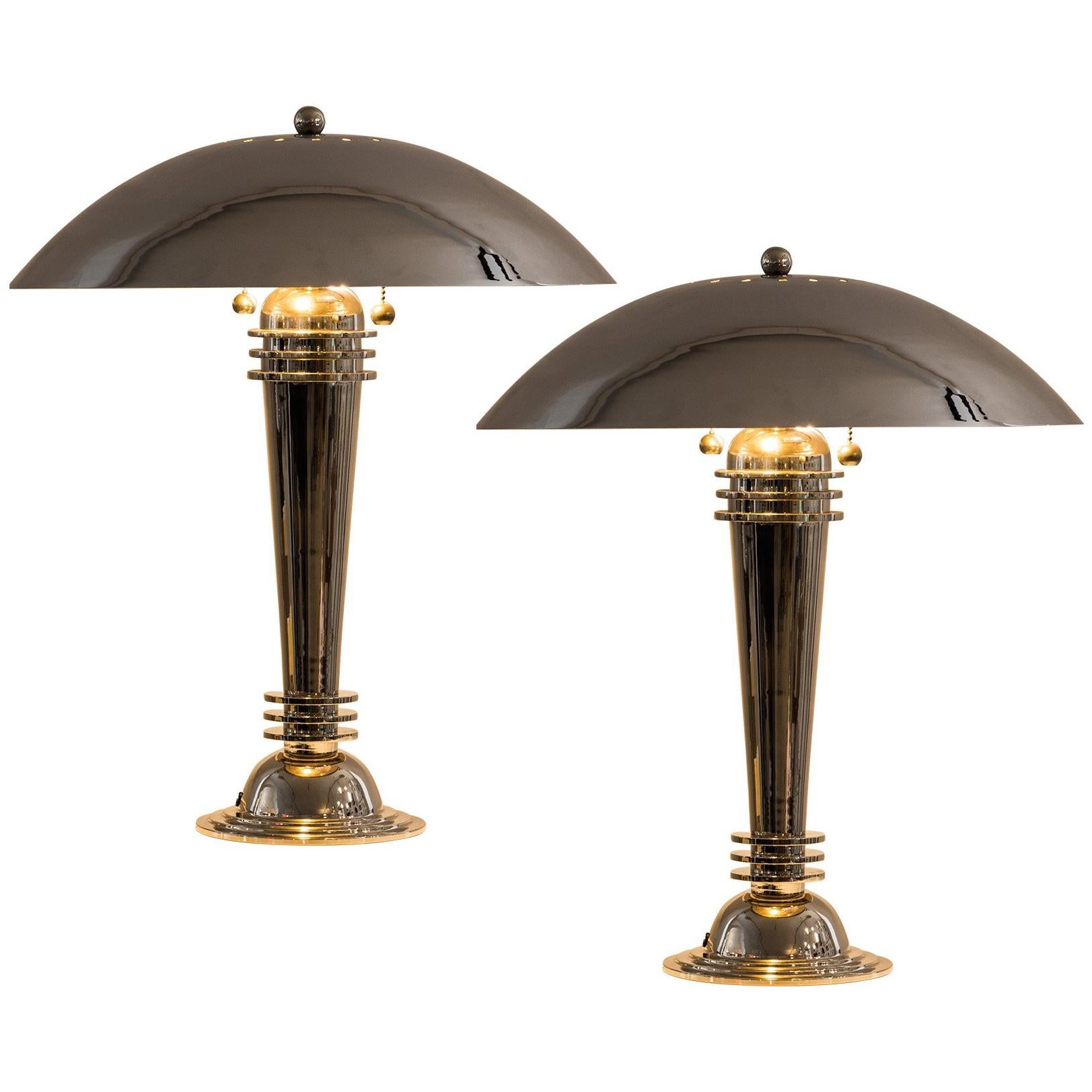 Original Art Deco Table Lamps Vintage 