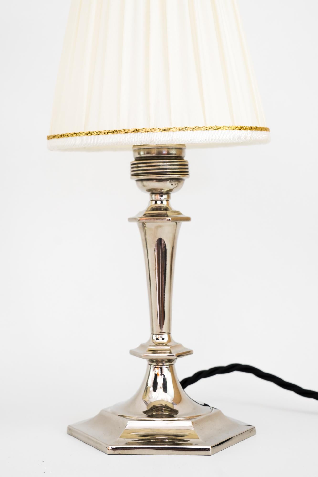 Austrian Art Deco Table Lamps with Fabric Shades Around 1920s