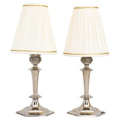 Art Deco Table Lamps with Fabric Shades Around 1920s