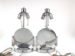 Art Deco Table Lamps with Mirrored Surfaces