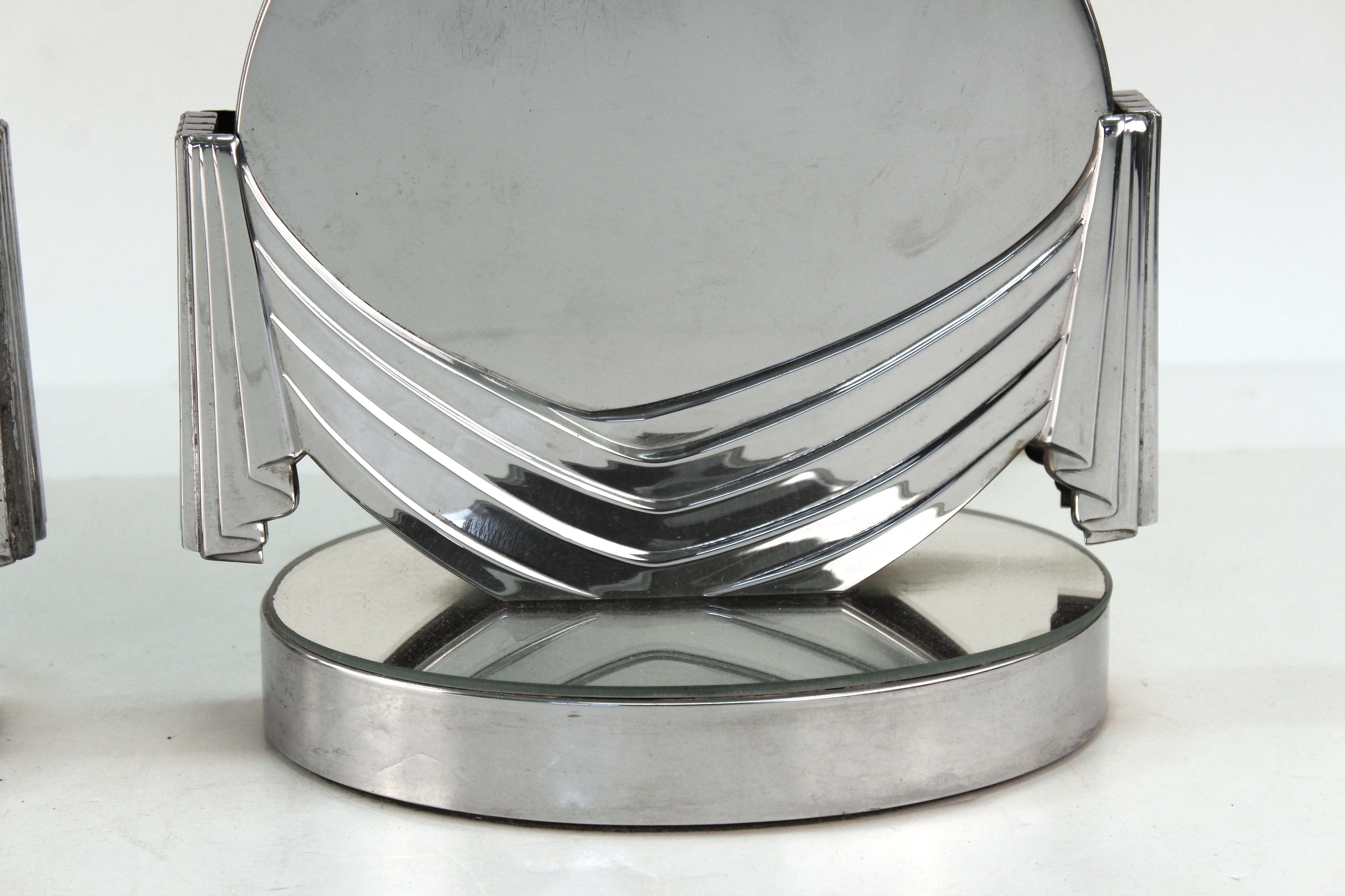 Art Deco Table Lamps with Mirrored Surfaces 3