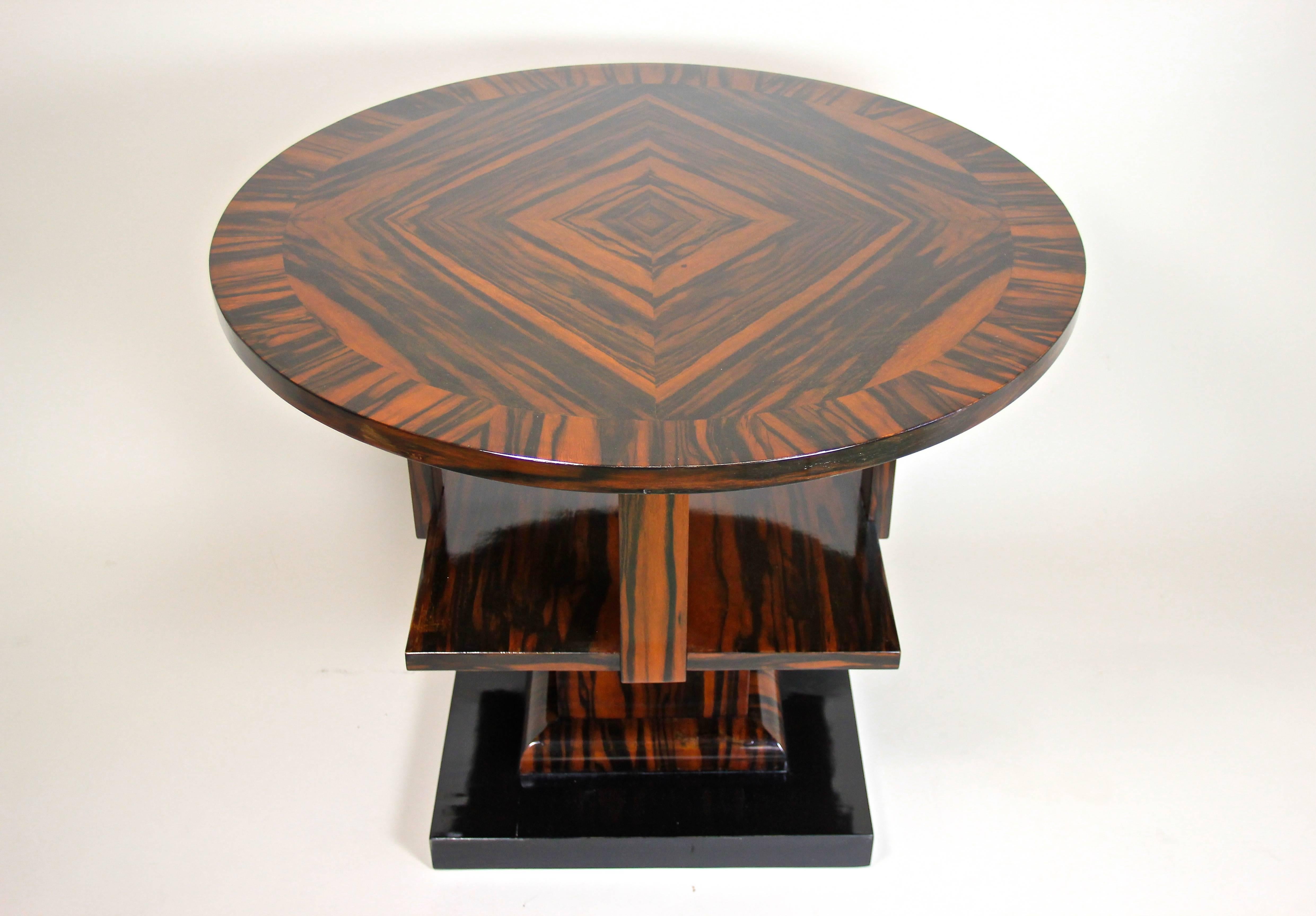 Ebonized Art Deco Table Macassar Wood, Austria, circa 1920 For Sale