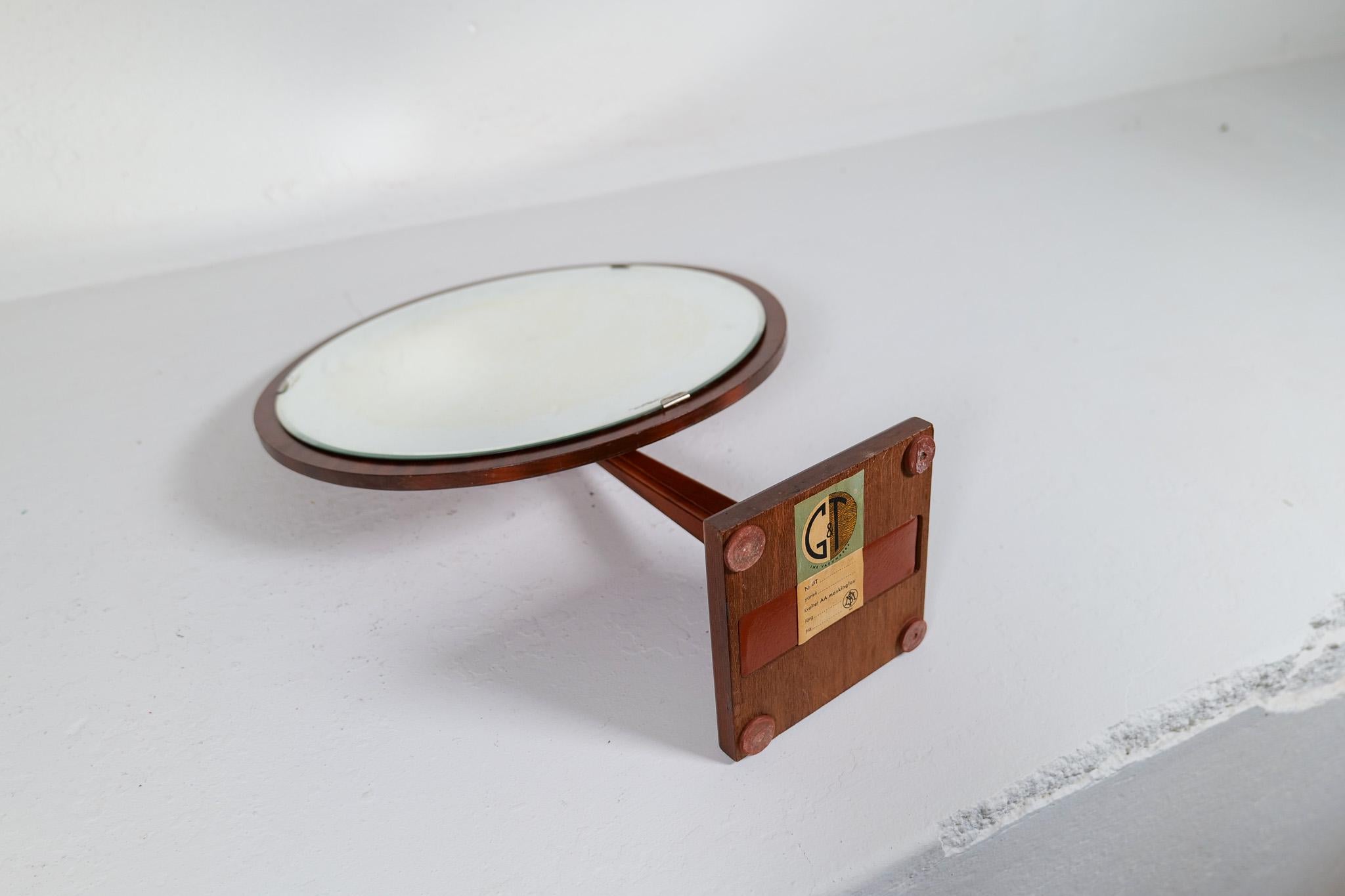 Art Deco Table Mirror Walnut Glas & trä, Hovmantorp, Sweden 1940s For Sale 12