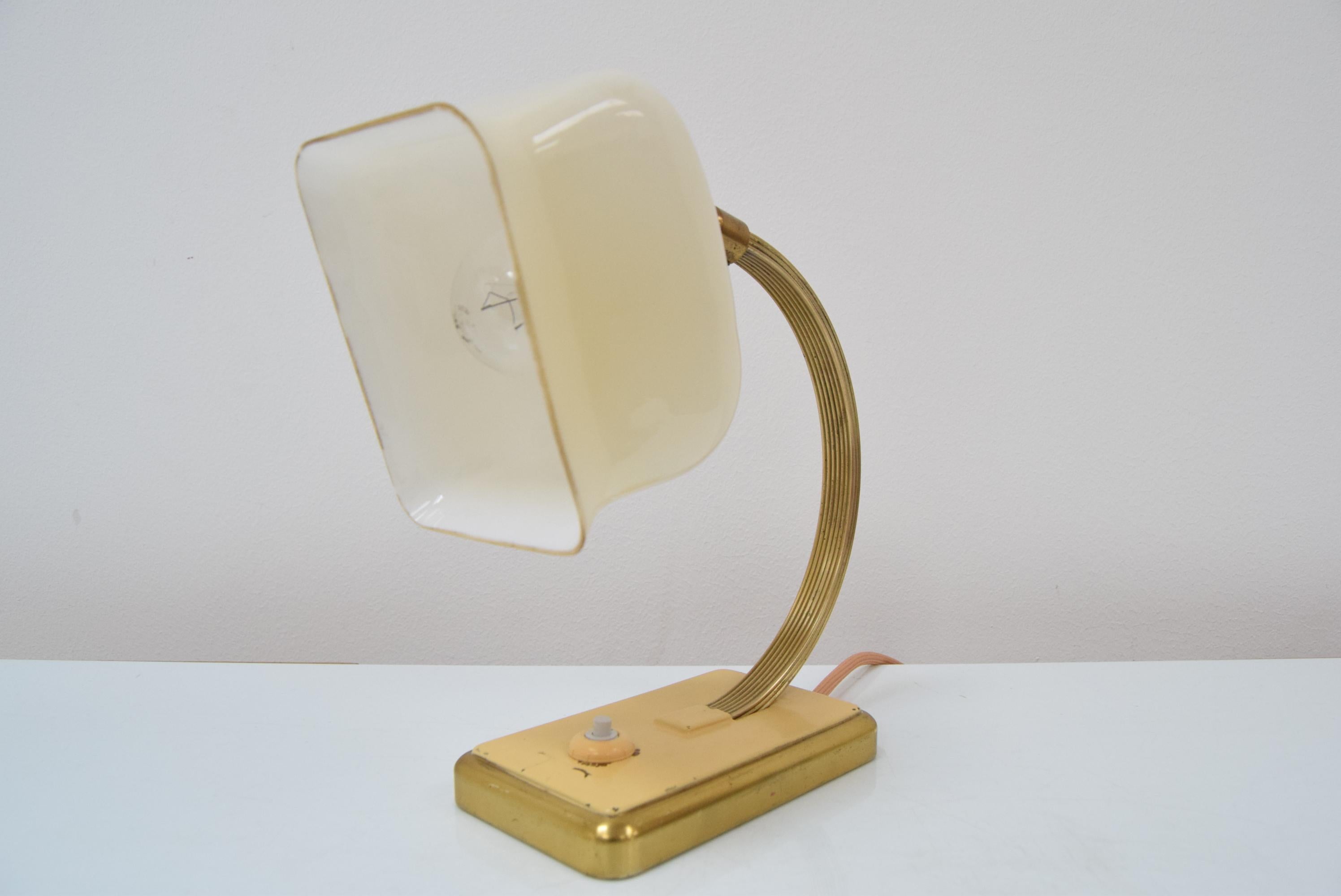 Czech Art Deco Table or Wall Lamp, 1930's