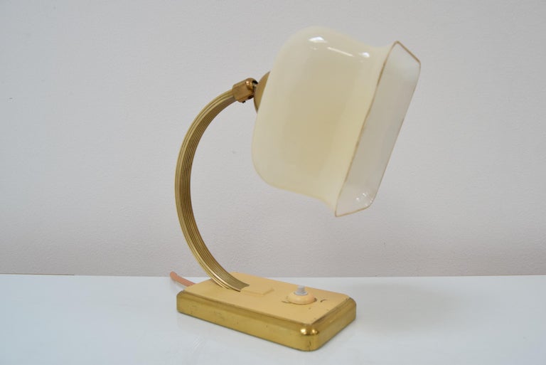 Brass Art Deco Table or Wall Lamp, 1930's For Sale