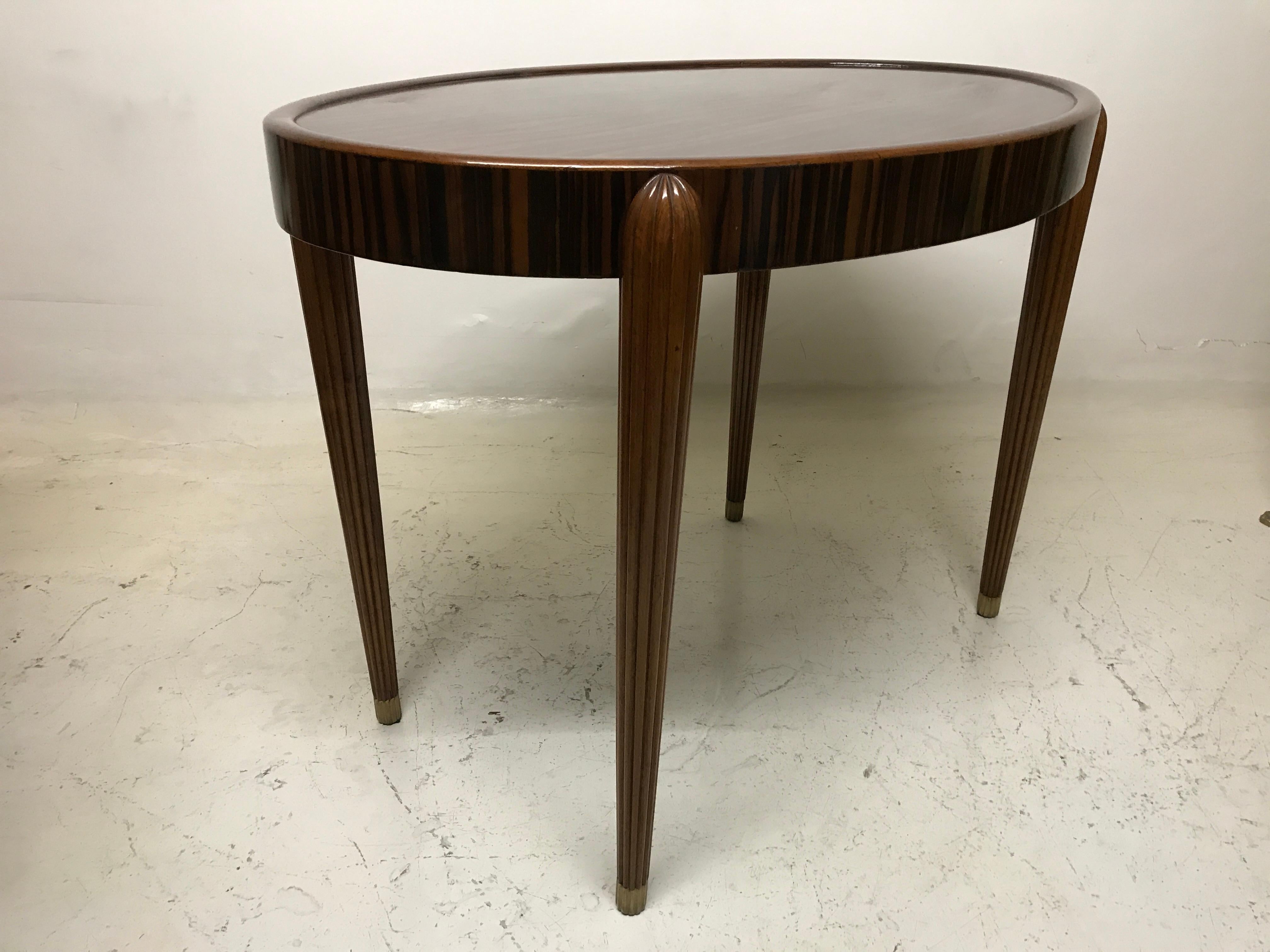 Ovaler Art-Déco-Tisch, Frankreich, 1930, Material: Holz  im Angebot 2