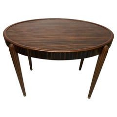 Vintage Art Deco Table Oval, France, 1930, Material : Wood 