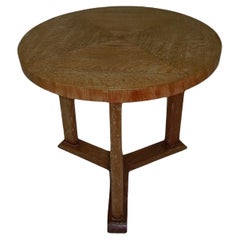 Vintage Art Deco Table Pickled Oak Wood , France , 1930